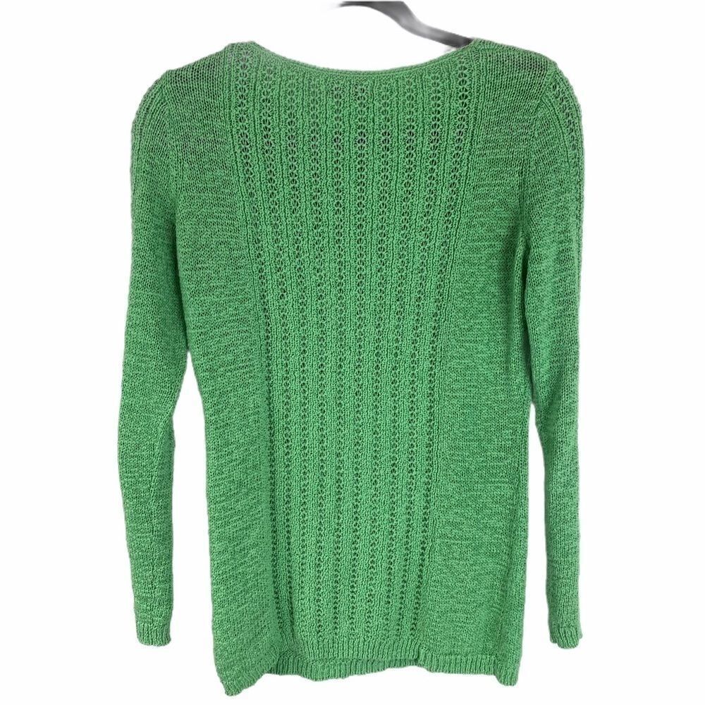 Rachel Zoe Green Knit Crochet Sweater Size small - Picture 6 of 10